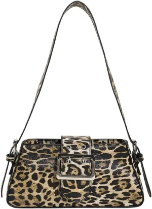 Leopard Print Shoulder Bag Cheetah Print Hobo Handbag Women Leather Vintage Clutch Handbag Purse