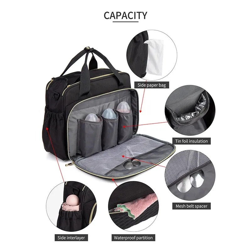 LEQUEEN Mommy Tote Bag - Large Capacity Maternity Diaper Bag, Multi-functional Travel Handbag, Stroller Organizer, Crossbody Bag for Baby Care