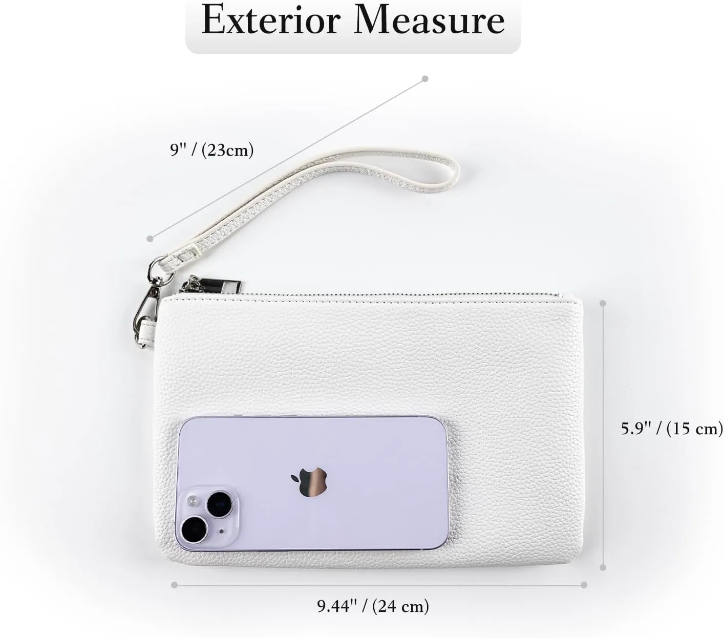 letech  Wristlet Wallet for Women Dual Pouch Wristlet Portable wallet Coin Purse Wristlet Clutch Wallet Purse Credit Card Holder Gifts for Women Ladies Female white