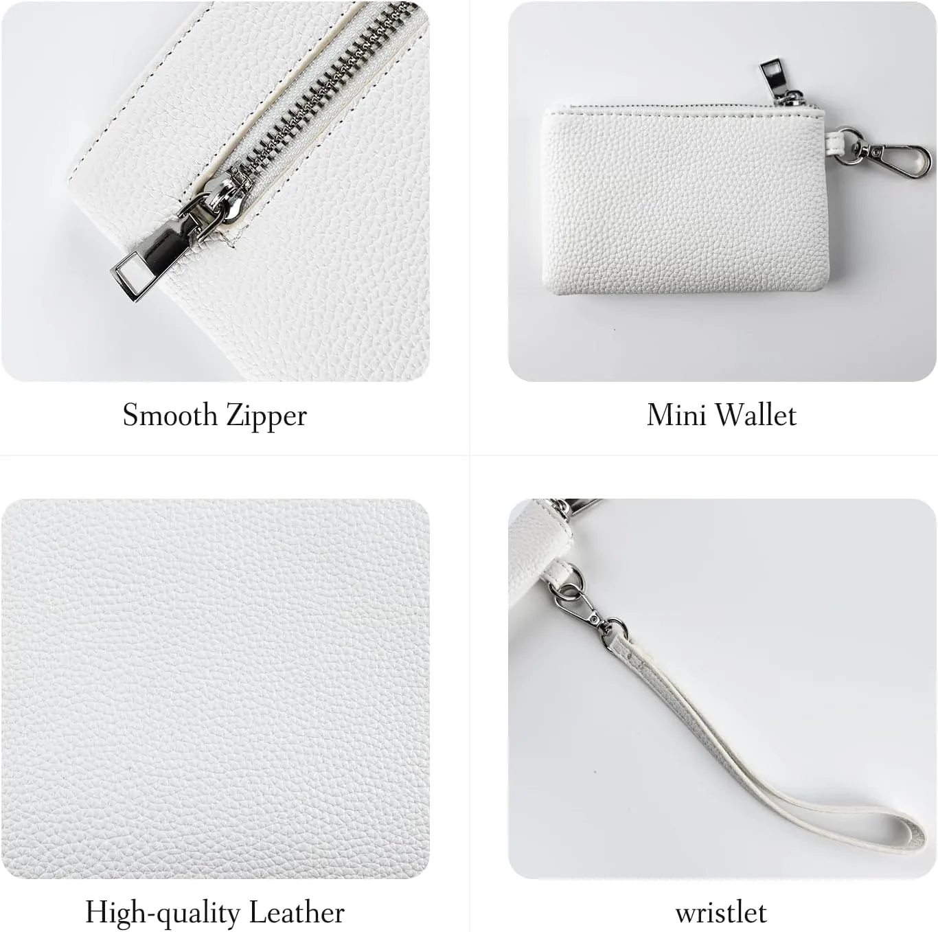 letech  Wristlet Wallet for Women Dual Pouch Wristlet Portable wallet Coin Purse Wristlet Clutch Wallet Purse Credit Card Holder Gifts for Women Ladies Female white