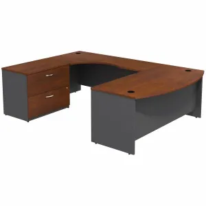 LH Business U-Station Great price Bowfront Series C Lateral File Bush Customer favorite 72W Furniture with 2-Drawer