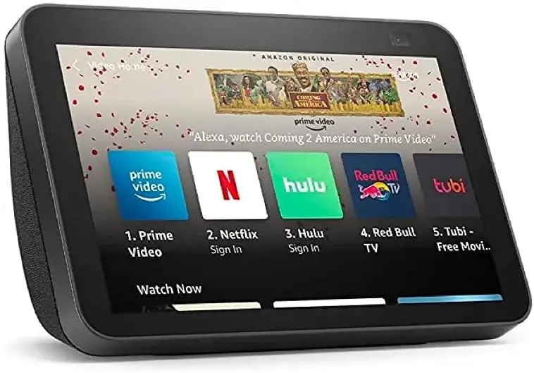 Like-New Echo Show 8 (2nd Gen, 2021 release) | HD smart display with Alexa and 13 MP camera | Glacier White