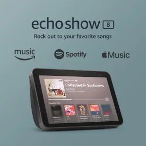 Like-New Echo Show 8 (2nd Gen, 2021 release) | HD smart display with Alexa and 13 MP camera | Glacier White