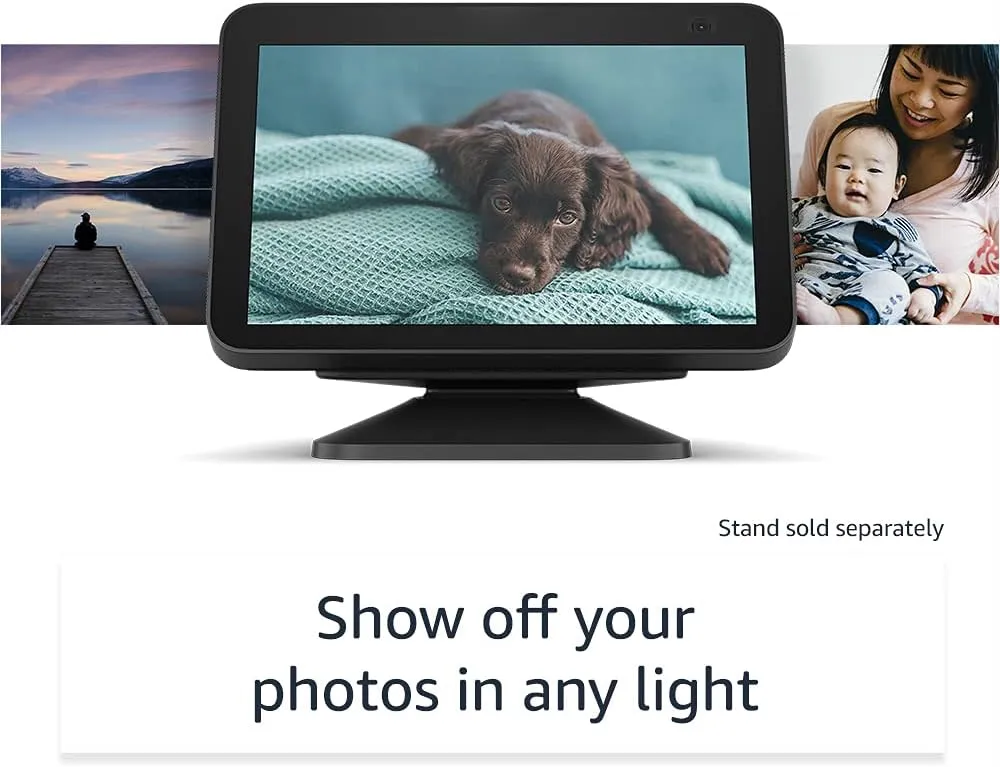 Like-New Echo Show 8 (2nd Gen, 2021 release) | HD smart display with Alexa and 13 MP camera | Glacier White