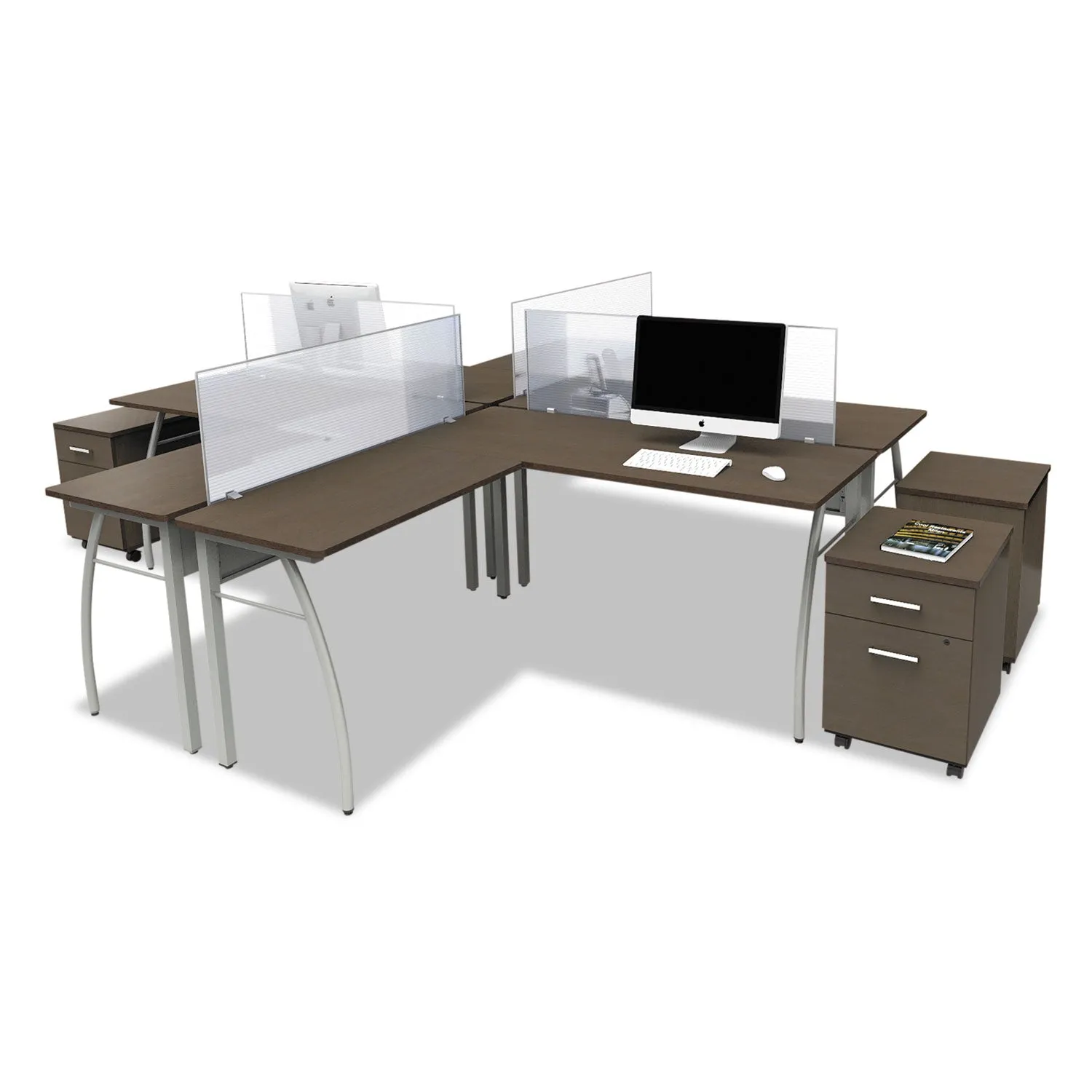 Linea Italia® Trento Line Dividing Panel, Polycarbonate, 47.13w X 1.75d X 15.5h, Translucent