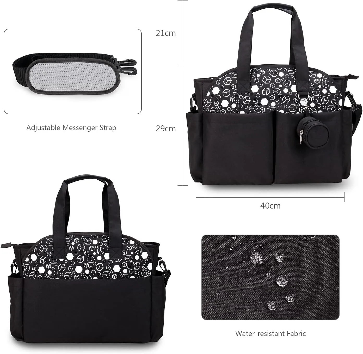 Lmbabter Diaper Bag Tote with Pacifier Case&Changing Station Upgrade Multi-Function Messenger Weekender Bag Baby Bag