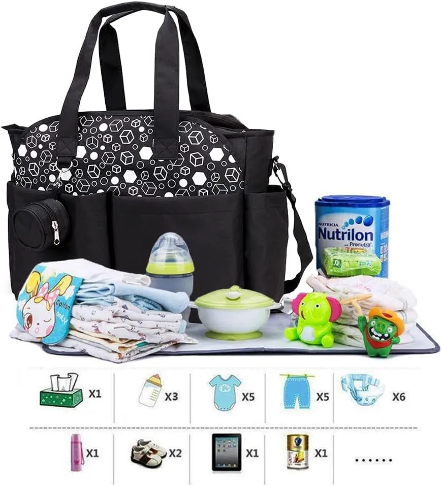 Lmbabter Diaper Bag Tote with Pacifier Case&Changing Station Upgrade Multi-Function Messenger Weekender Bag Baby Bag