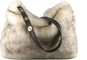 LONI Womens Faux Fur Hobo Crossbody Shoulder Bag Handbag