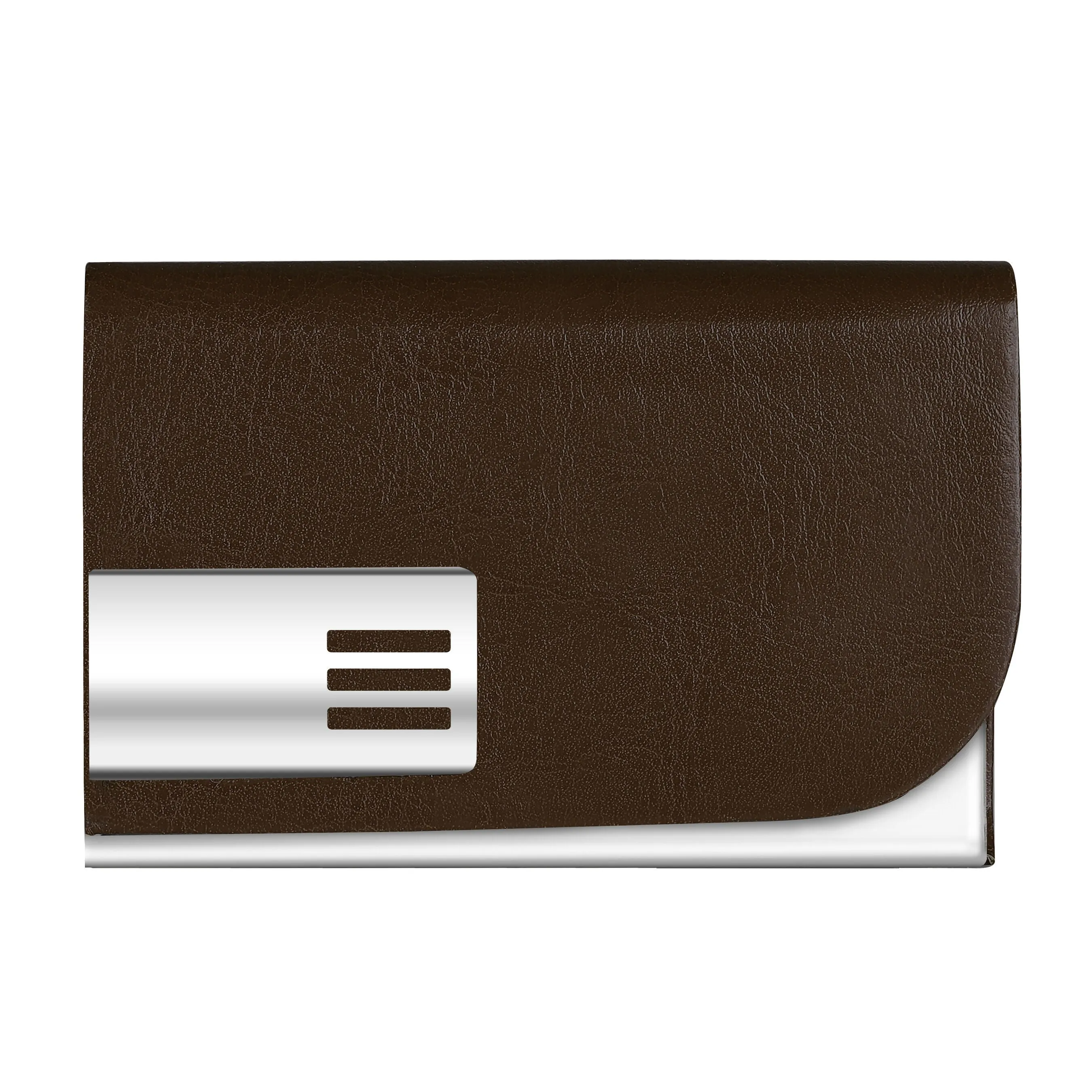 LOREM WL606 – Brown Metal Card Holder Wallet | Compact, Stylish & Secure with Magnetic Closure