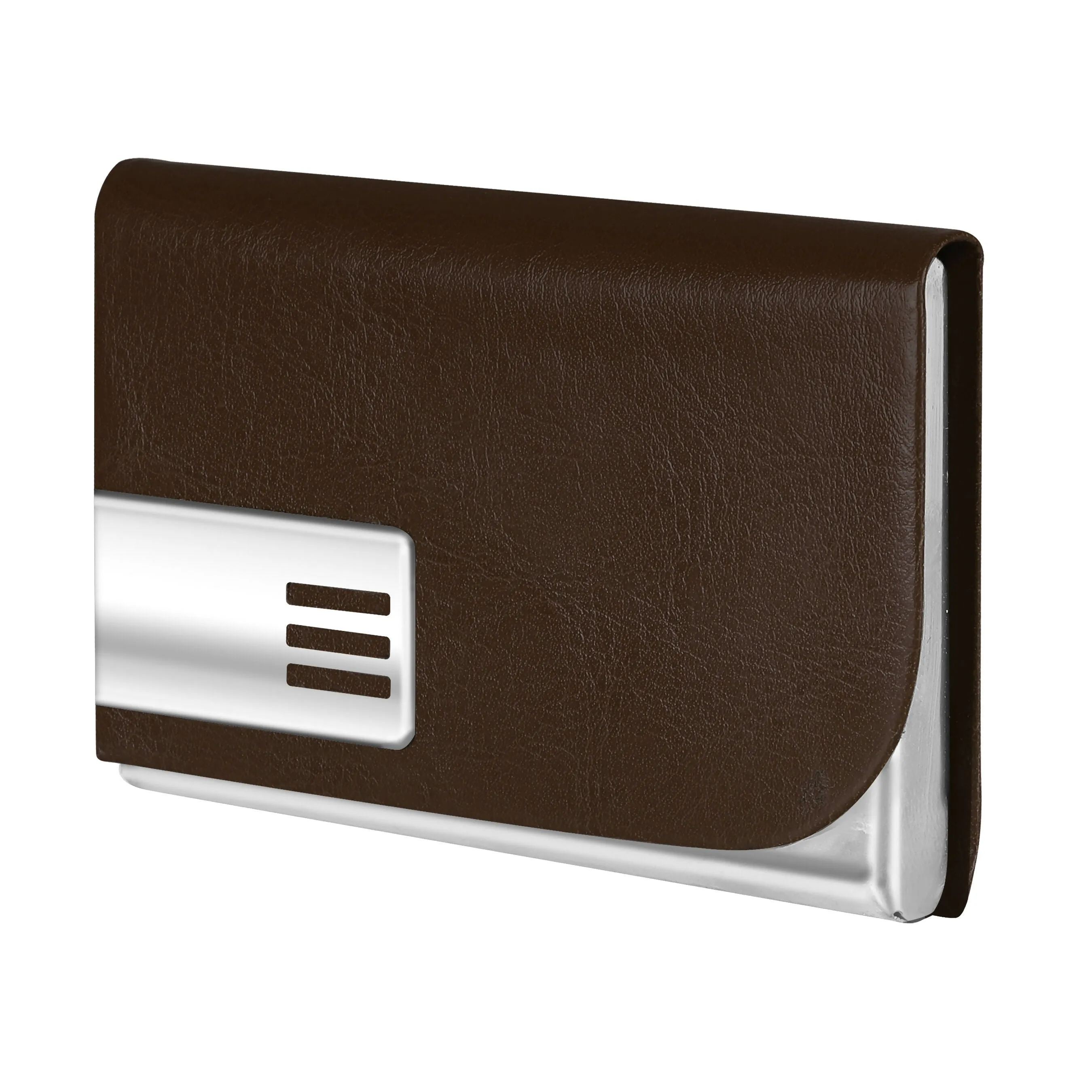 LOREM WL606 – Brown Metal Card Holder Wallet | Compact, Stylish & Secure with Magnetic Closure