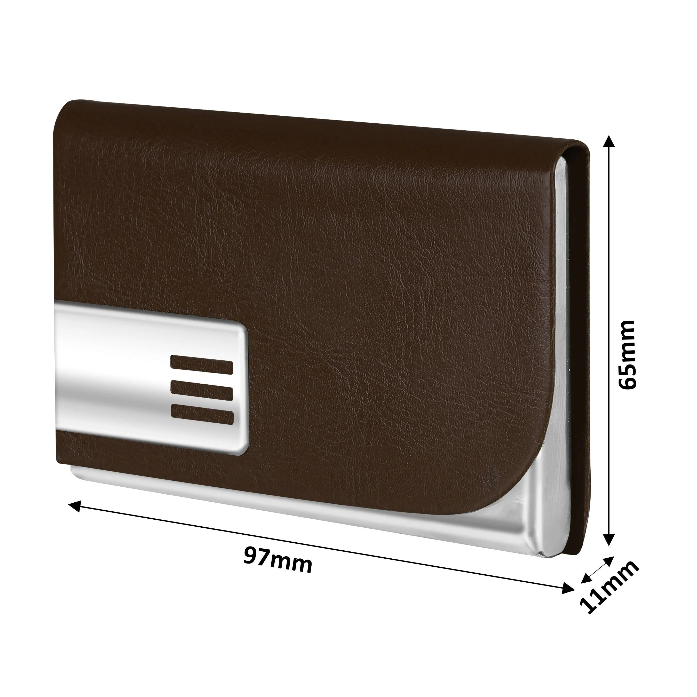 LOREM WL606 – Brown Metal Card Holder Wallet | Compact, Stylish & Secure with Magnetic Closure