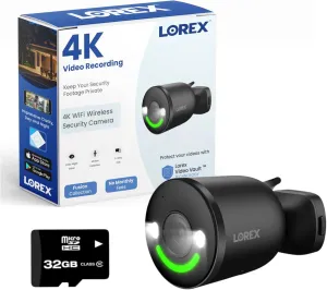 Lorex 4K Spotlight Indoor/Outdoor Wi-Fi 6 Security Camera with Smart Security Lighting, Person, Vehicle, Animal and Package Detection, 2-Way Talk, Quick Response, Lorex Fusion
