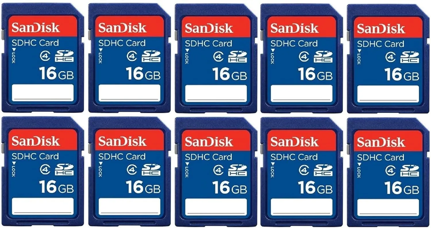 Lot of 10 SanDisk 16GB SD SDHC Class 4 Flash Memory Camera Card SDSDB-016G-B35 Pack   SD/TF USB Card Reader