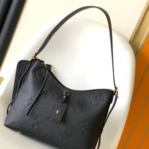 Louis BLACK PM Vuitton CARRYALL 29 GRAINED COWHIDE MONOGRAM Trusted LEATHER Premium selection