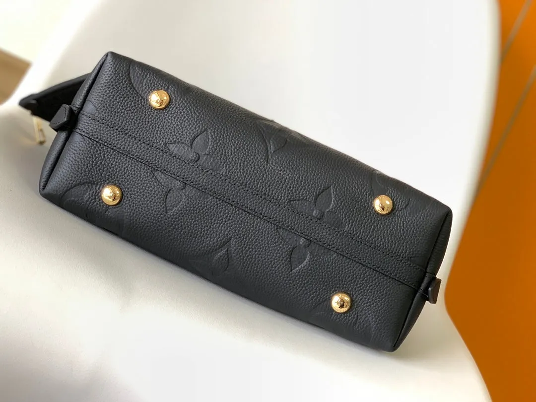 Louis BLACK PM Vuitton CARRYALL 29 GRAINED COWHIDE MONOGRAM Trusted LEATHER Premium selection