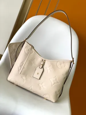 Louis Vuitton Hurry, act fast PM COWHIDE MONOGRAM LEATHER GRAINED Refined WHITE CARRYALL 29