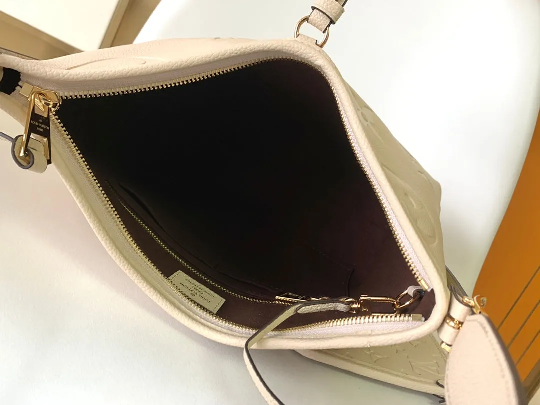 Louis Vuitton Hurry, act fast PM COWHIDE MONOGRAM LEATHER GRAINED Refined WHITE CARRYALL 29