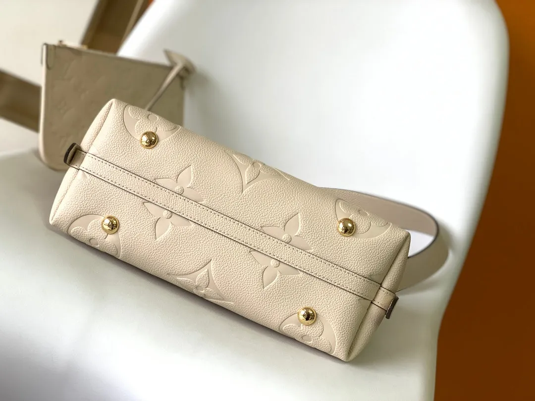 Louis Vuitton Hurry, act fast PM COWHIDE MONOGRAM LEATHER GRAINED Refined WHITE CARRYALL 29