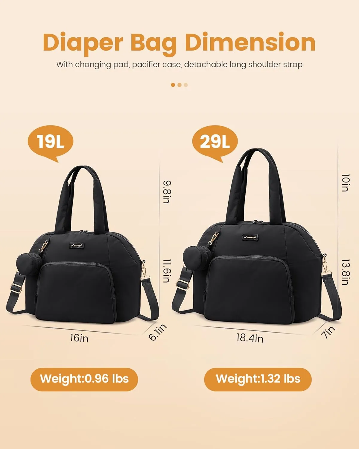 LOVEVOOK Diaper Bag Tote Puffer Baby Diaper Bag, Large Capacity Travel Diaper Tote with Changing Pad, Hospital Gym Bag