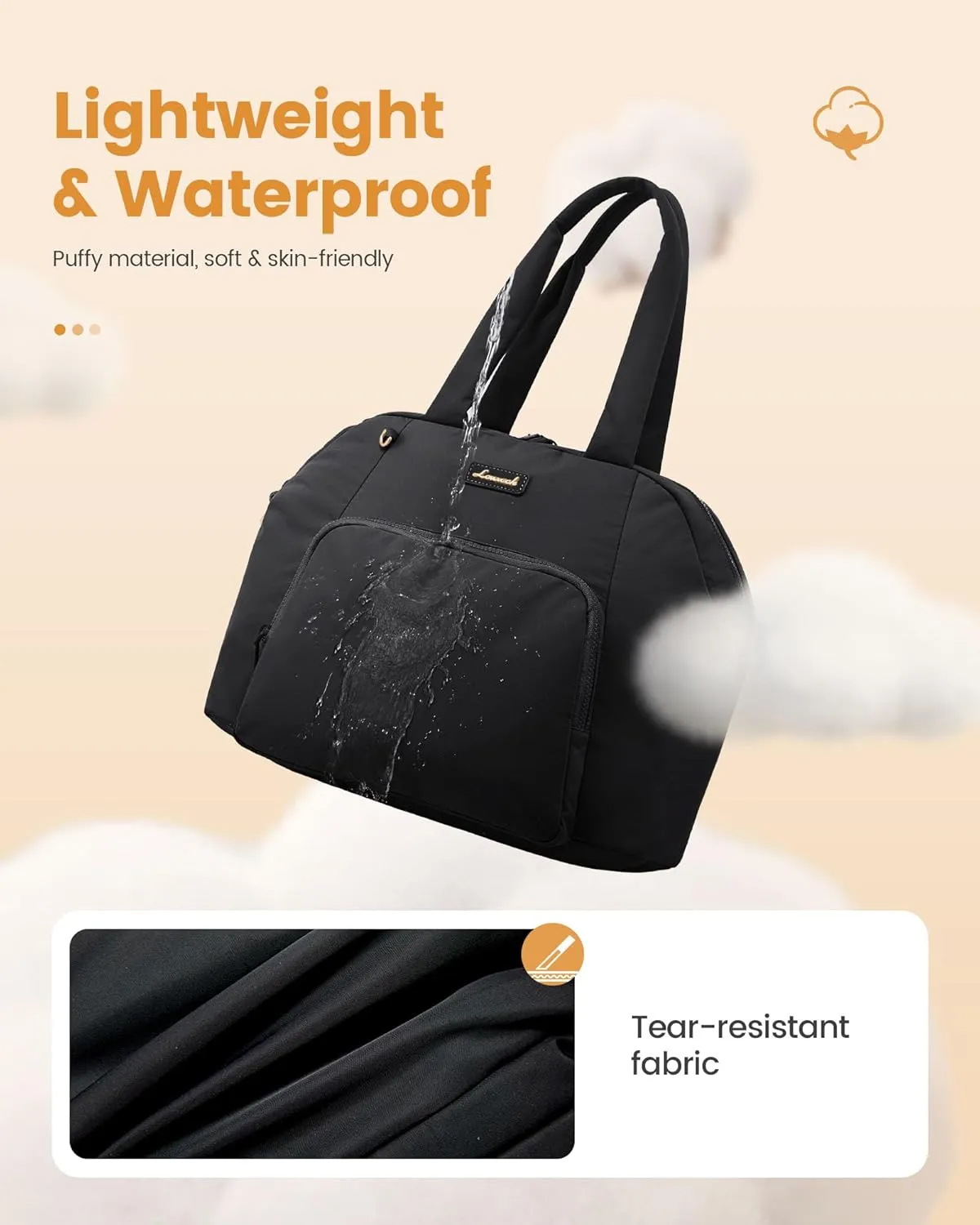 LOVEVOOK Diaper Bag Tote Puffer Baby Diaper Bag, Large Capacity Travel Diaper Tote with Changing Pad, Hospital Gym Bag
