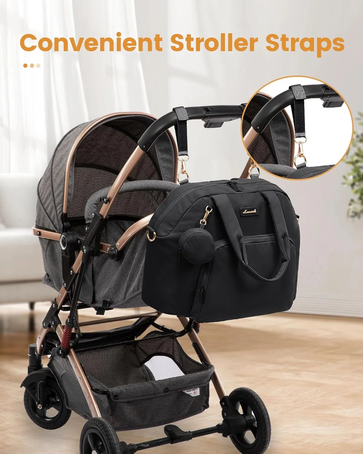 LOVEVOOK Diaper Bag Tote Puffer Baby Diaper Bag, Large Capacity Travel Diaper Tote with Changing Pad, Hospital Gym Bag