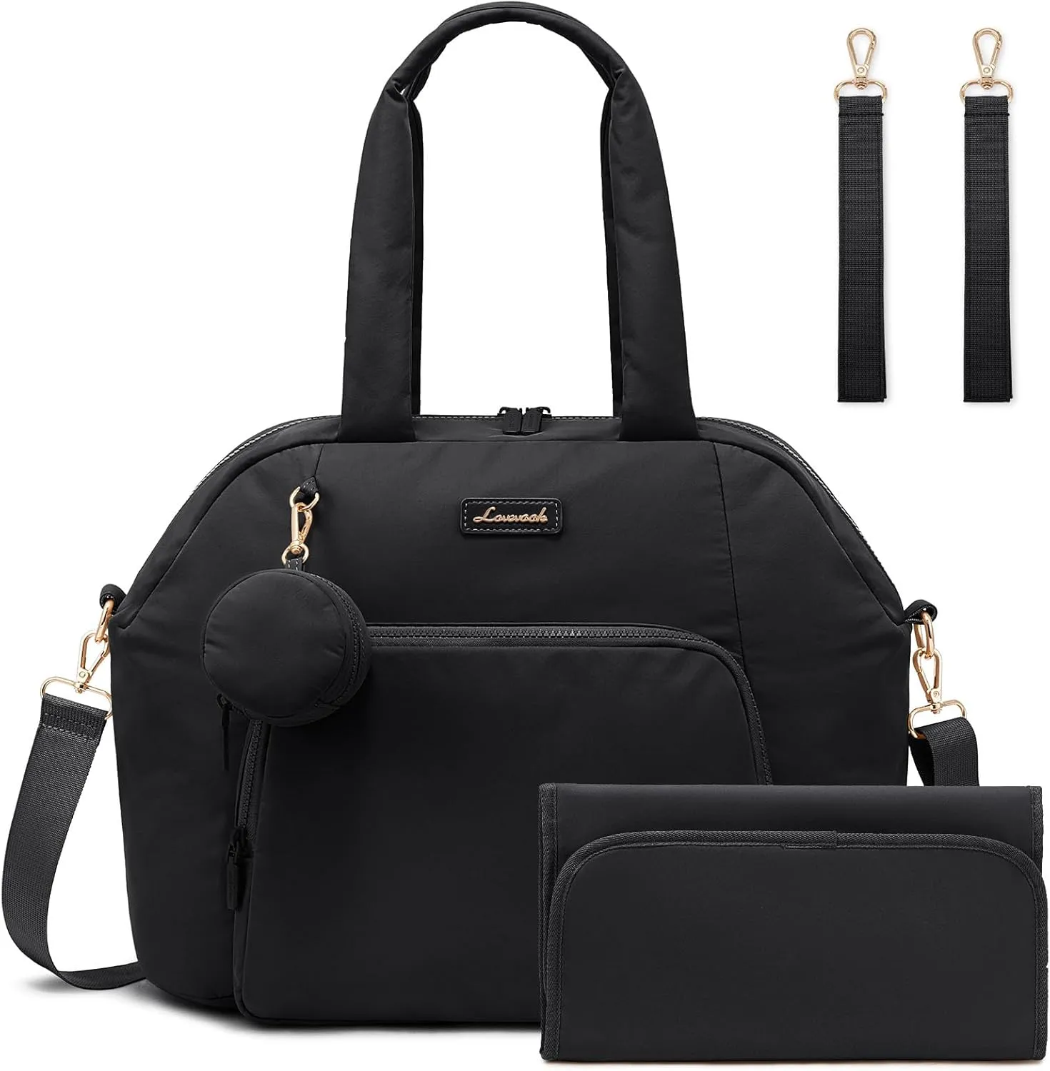 LOVEVOOK Diaper Bag Tote Puffer Baby Diaper Bag, Large Capacity Travel Diaper Tote with Changing Pad, Hospital Gym Bag