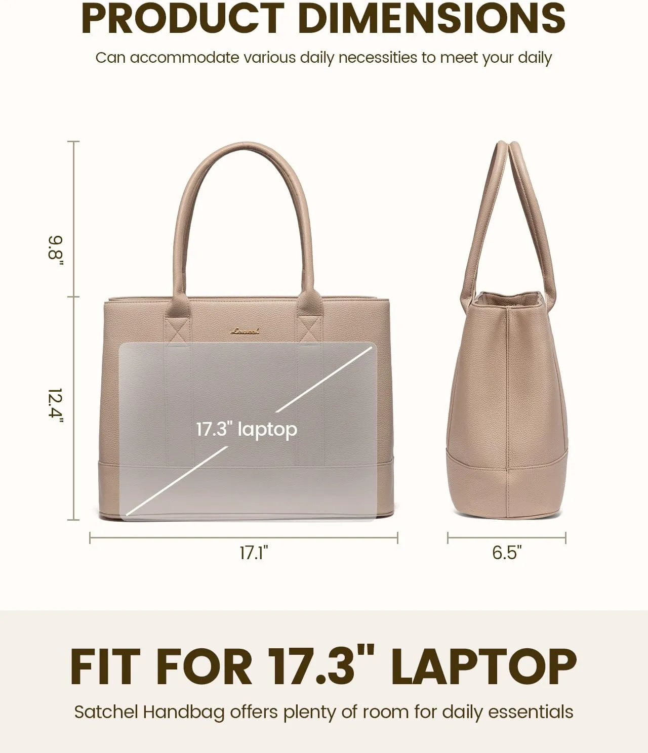 LOVEVOOK Laptop Bag for Women, Computer Work Tote Bag, Large Business Shoulder Handbag for Office, Gift, Travel, Teacher