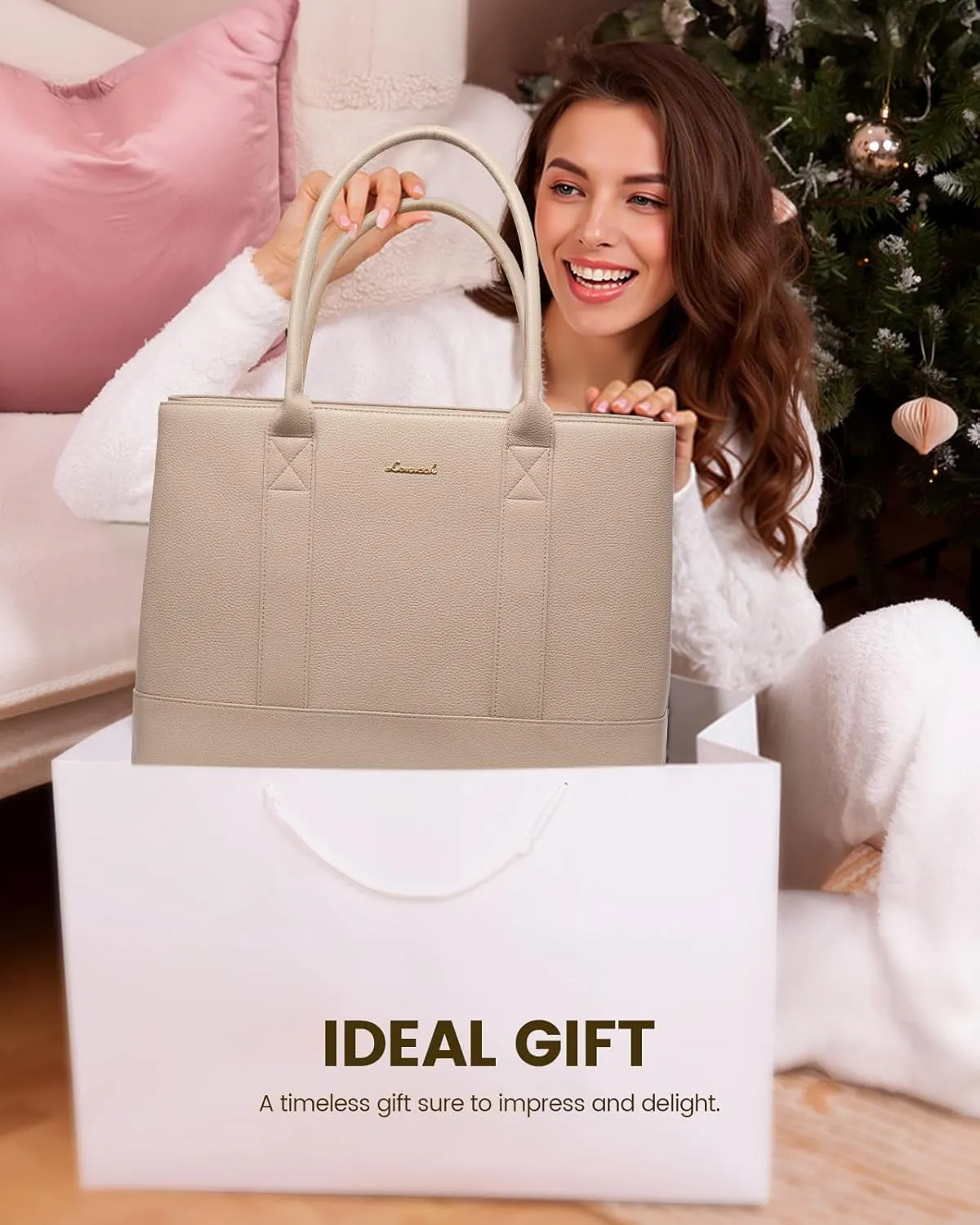 LOVEVOOK Laptop Bag for Women, Computer Work Tote Bag, Large Business Shoulder Handbag for Office, Gift, Travel, Teacher