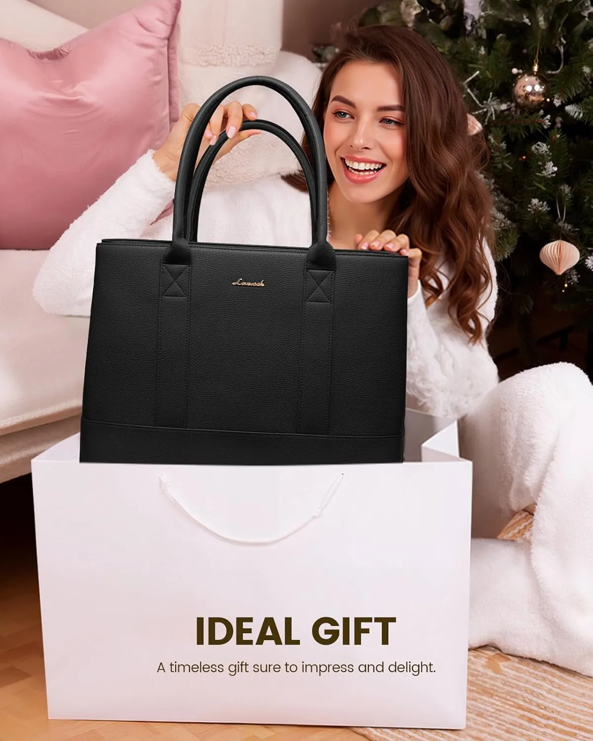 LOVEVOOK Laptop Bag for Women, Computer Work Tote Bag, Large Business Shoulder Handbag for Office, Gift, Travel, Teacher