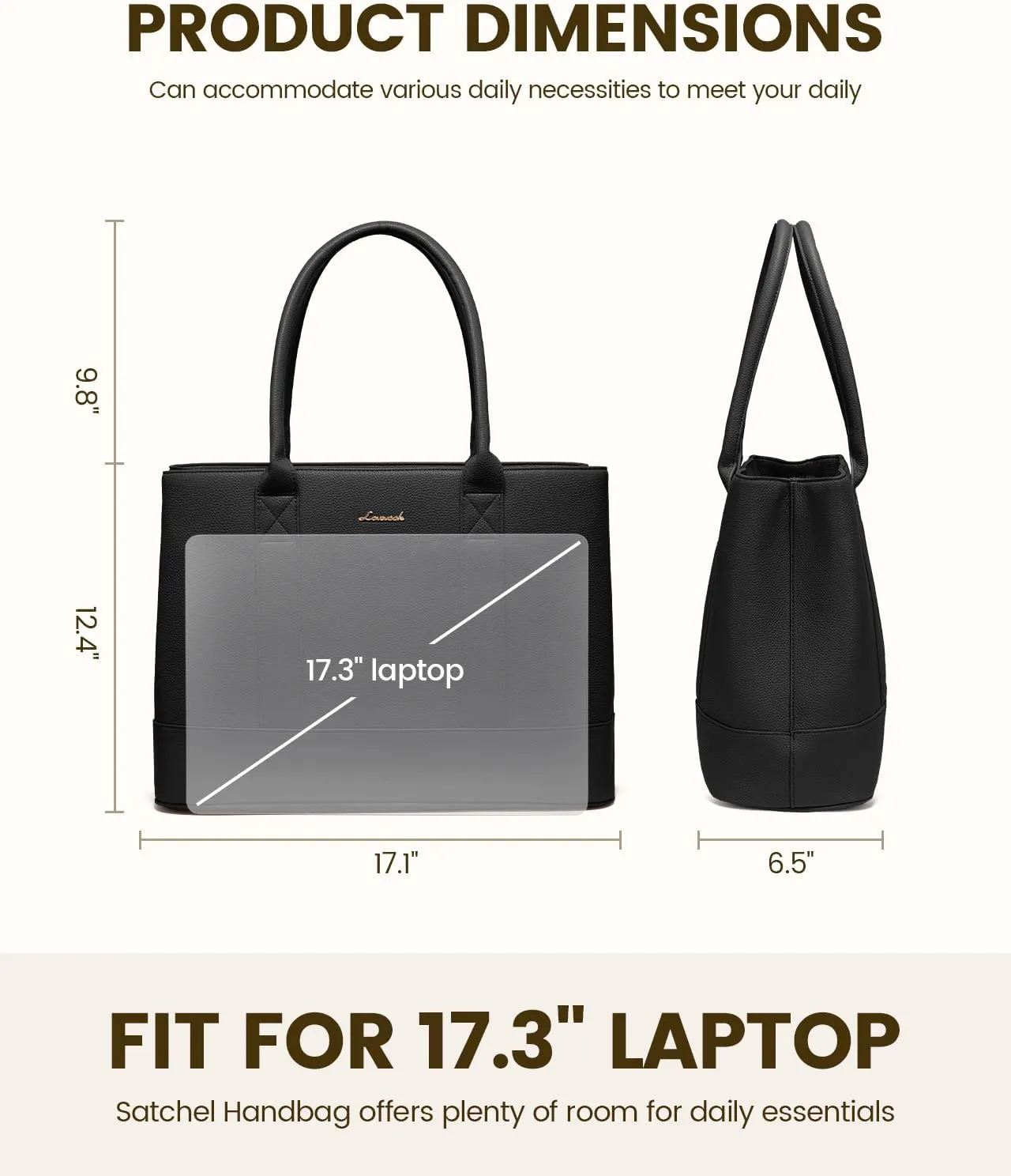 LOVEVOOK Laptop Bag for Women, Computer Work Tote Bag, Large Business Shoulder Handbag for Office, Gift, Travel, Teacher