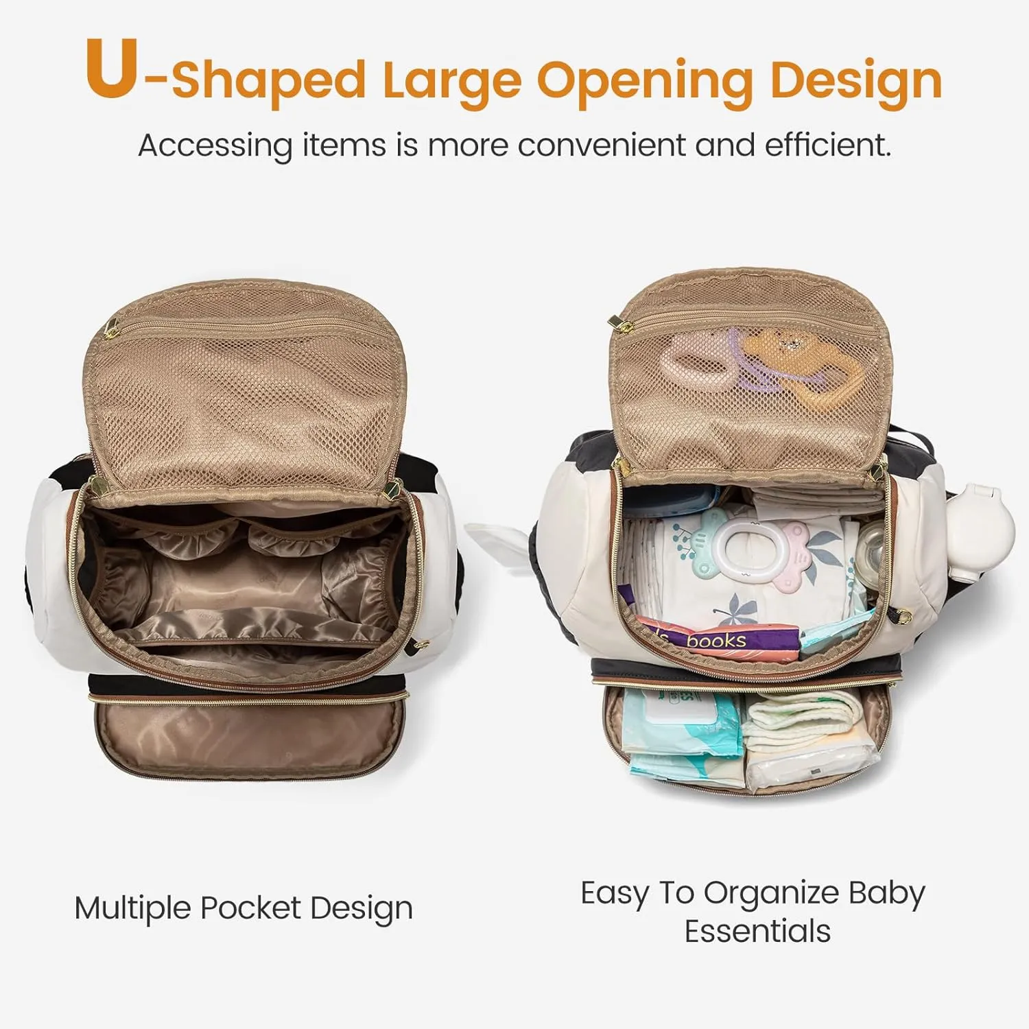 LOVEVOOK Small Diaper Bag Backpack, Waterproof Diaper Bags for Baby Girl Boy with Changing Pad, Stylish Baby Diaper Bag, Travel Diaper Bag for Mom Dad with Stroller Buckles,14 Inch