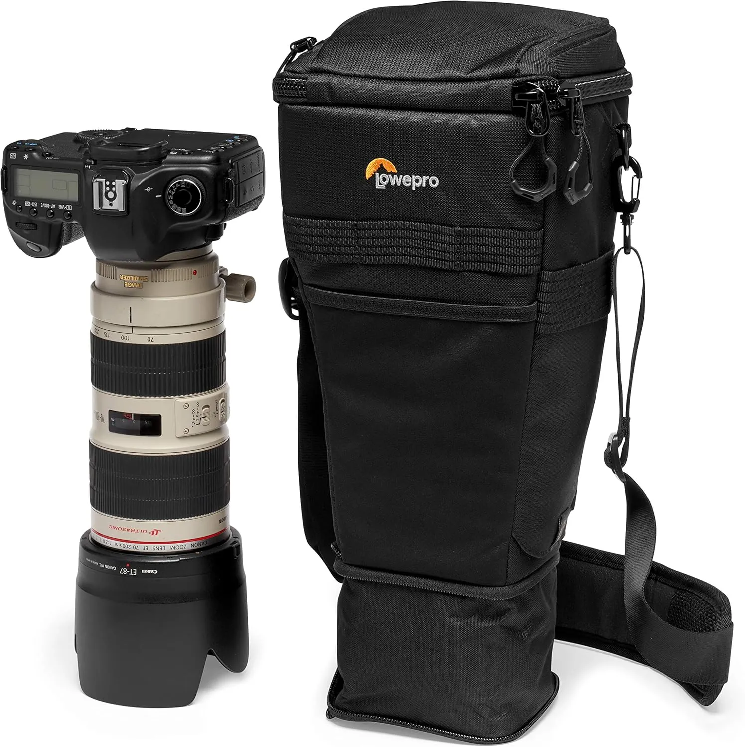 Lowepro ProTactic TLZ 75 AW DSLR toploader - Expand to Hold up to 24-70mm f/2.8 and Lens Hood with Portrait Grip - Camera Gear to Personal belongings - for DSLR Like Canon 5D, Black - LP37279-PWW