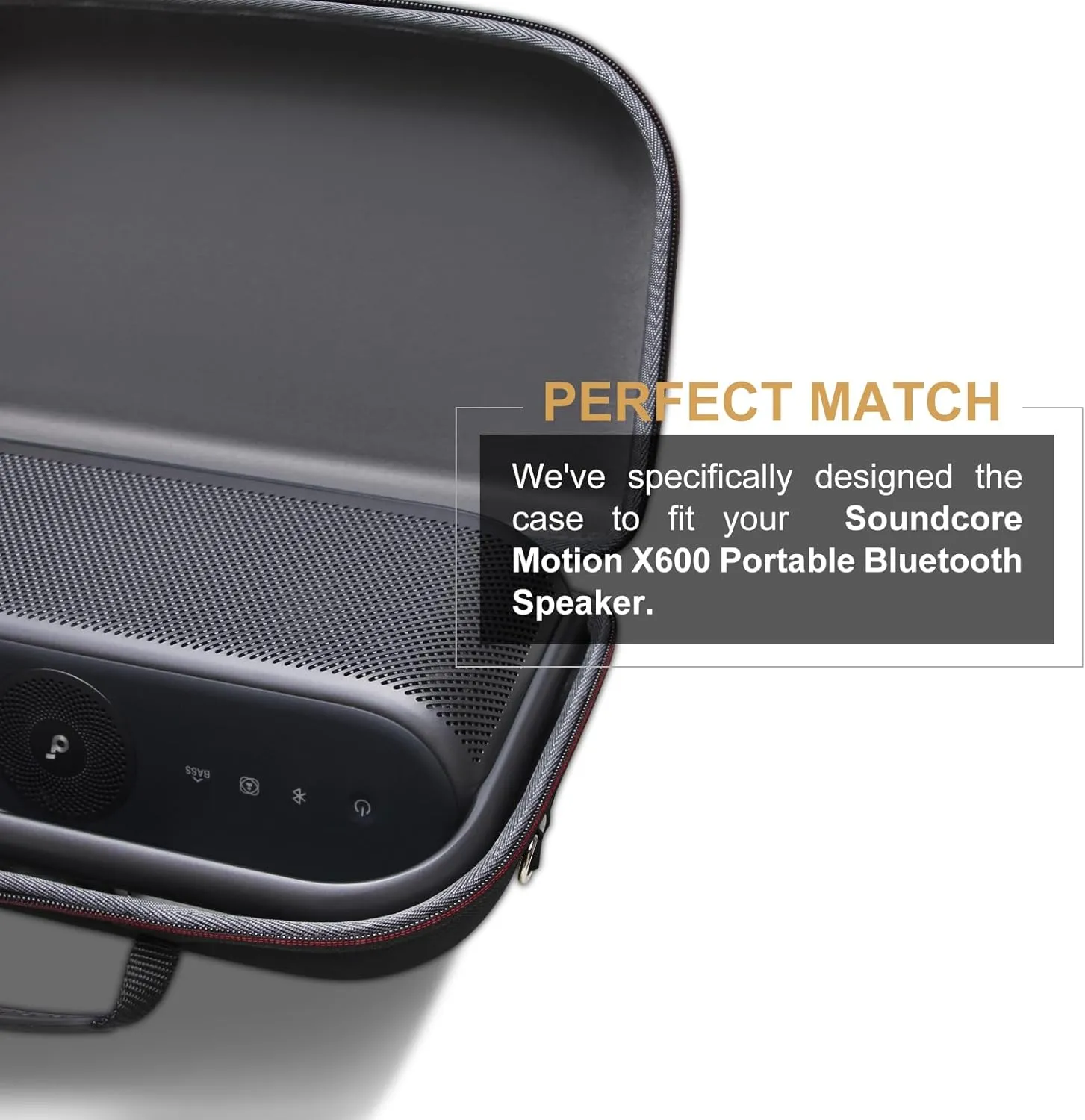 LTGEM Hard Case for Soundcore Motion X600 Portable Bluetooth Speaker - Travel Protective Carrying Storage Case Bag with Adjustable Shoulder Strap