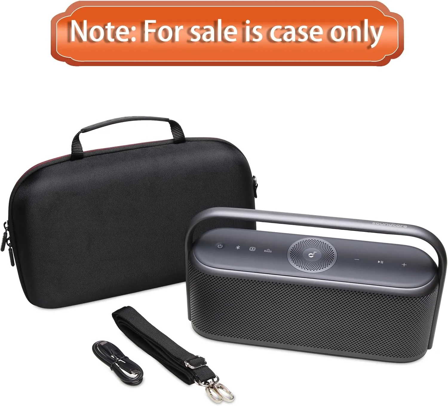 LTGEM Hard Case for Soundcore Motion X600 Portable Bluetooth Speaker - Travel Protective Carrying Storage Case Bag with Adjustable Shoulder Strap