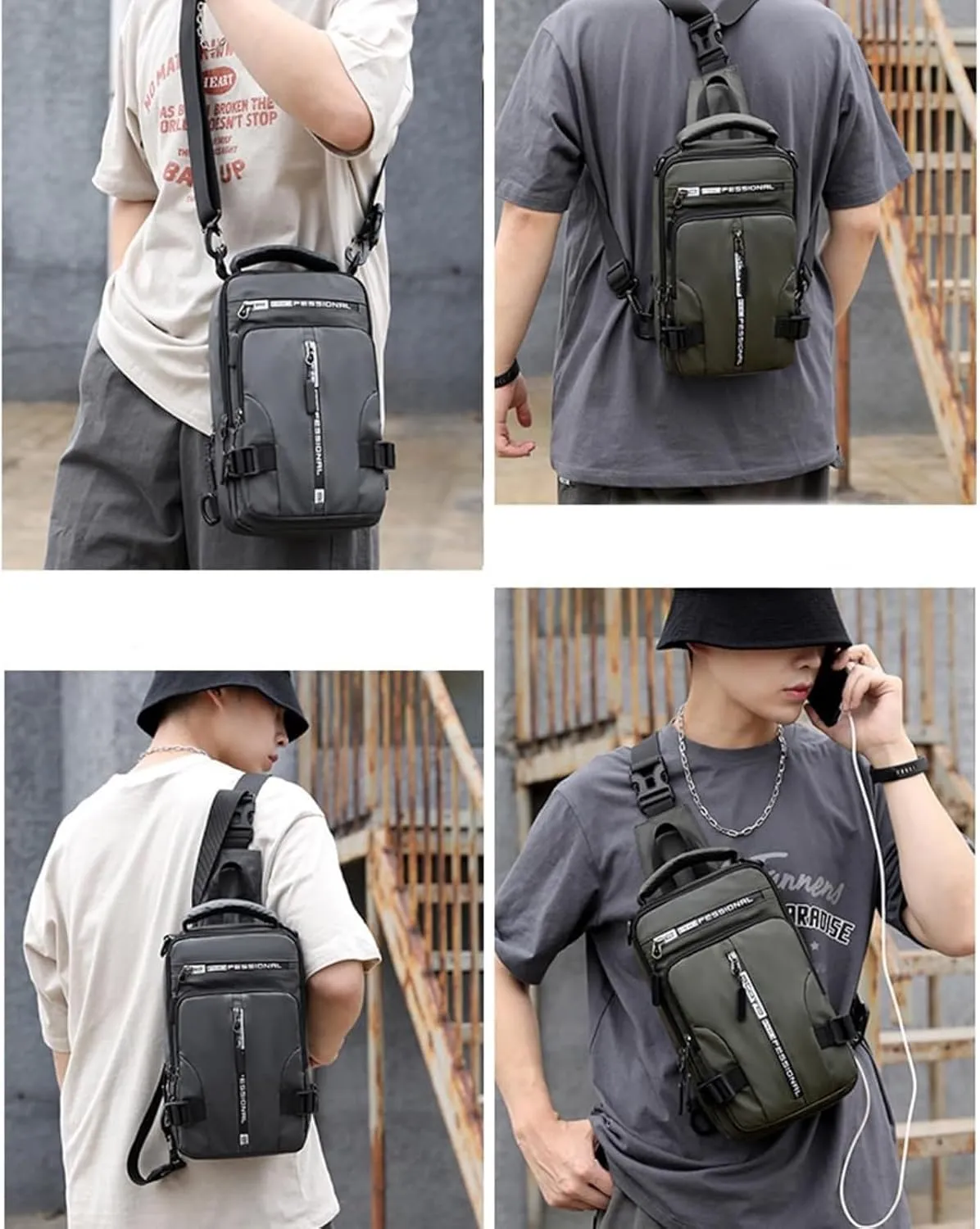Luckyabow Waterproof Crossbody Bag, Multipurpose Waterproof Crossbody Bag, Small Sling Backpack
