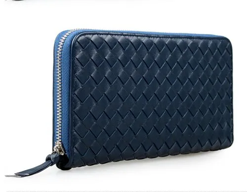 Luxury Brand Men Genuine Leather Wallet Top Sheepskin Men Wallets Clutch Plaid Leather Purse Carteira Masculina Phone Bag