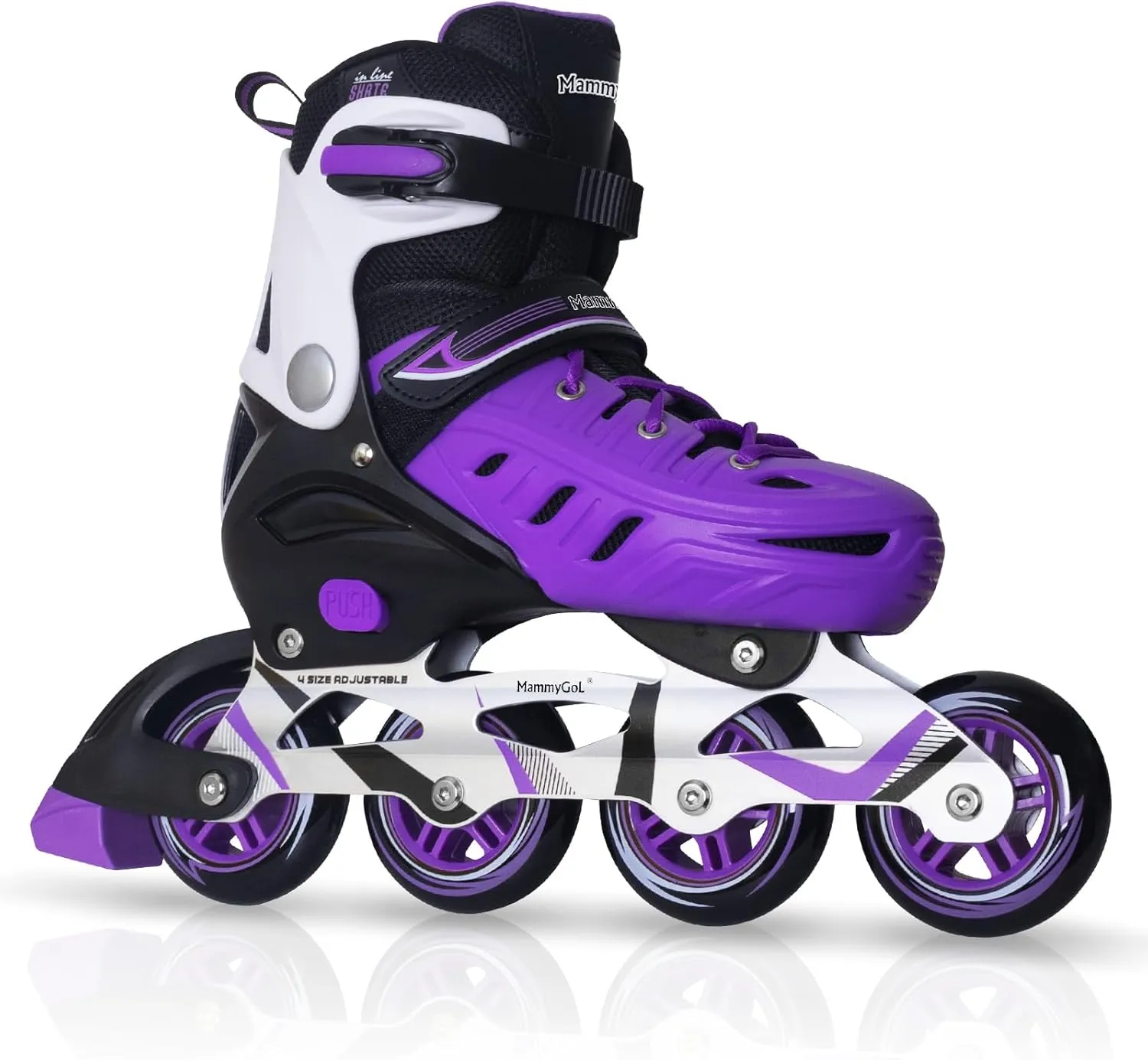MammyGol Adults Adjustable Inline Skates, Safe and Durable Roller Skates with Giant Wheels, High Performance Professional Skates for Men Women Youth