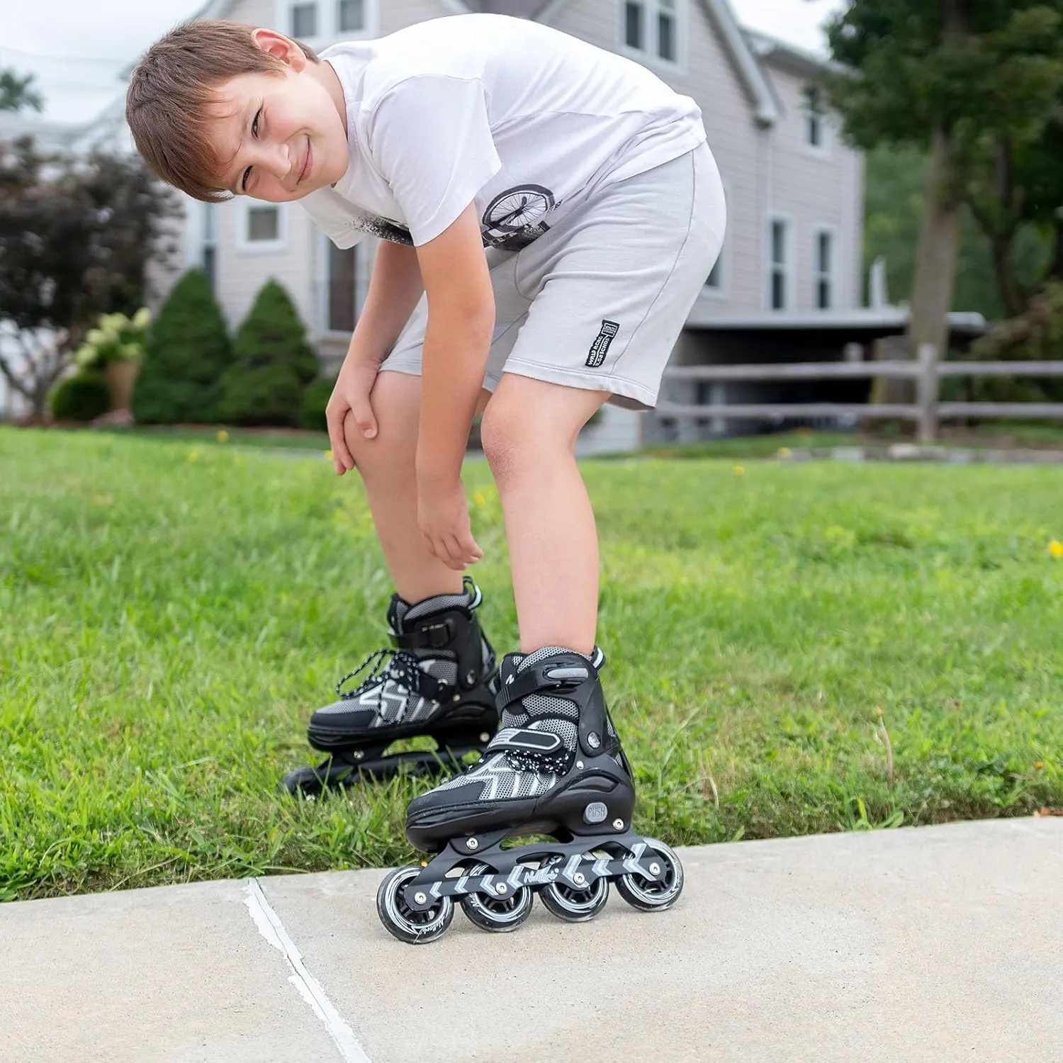 MammyGol Inline Skates for Adults Kids, Adjustable Aggressive Durable Roller Skates with Giant Wheels, High Performance Skates for Men Women Boys Girls