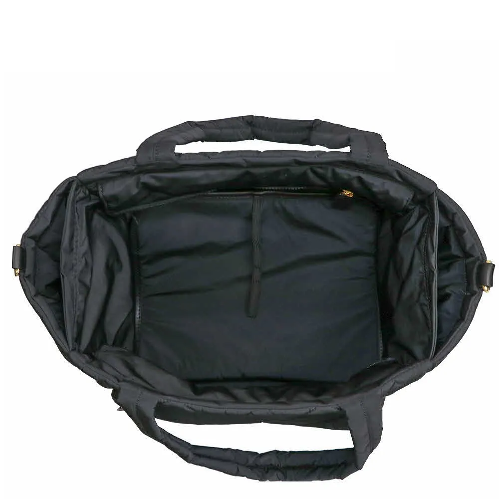 MARC JACOBS QUILTED NYLON DIAPER BABY BAG & CHANGING PAD IN BLACK M0011380