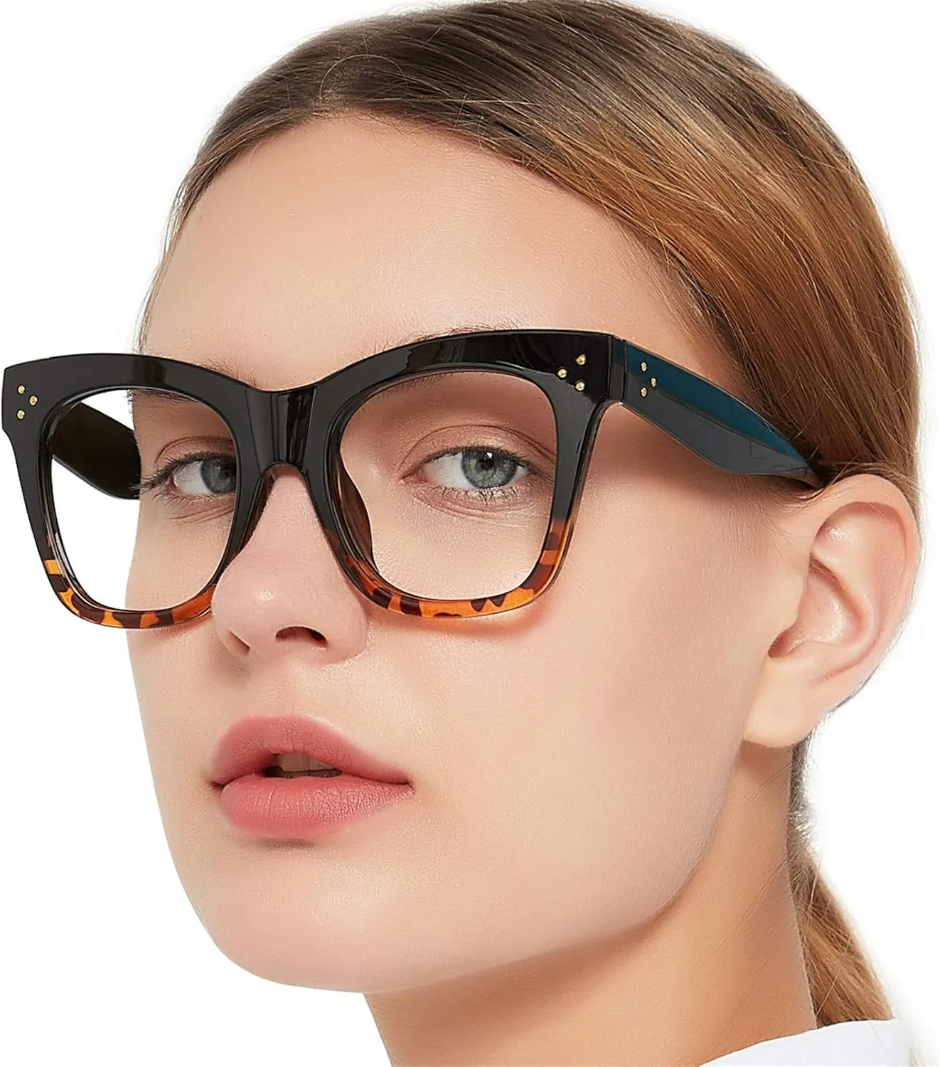 MARE AZZURO Oversized Reading Glasses Women Trendy Large Readers 0 1.00 1.25 1.50 1.75 2.00 2.25 2.50 2.75 3.00 3.50 4.00 5.00 6.00 (Brown, 1.75)
