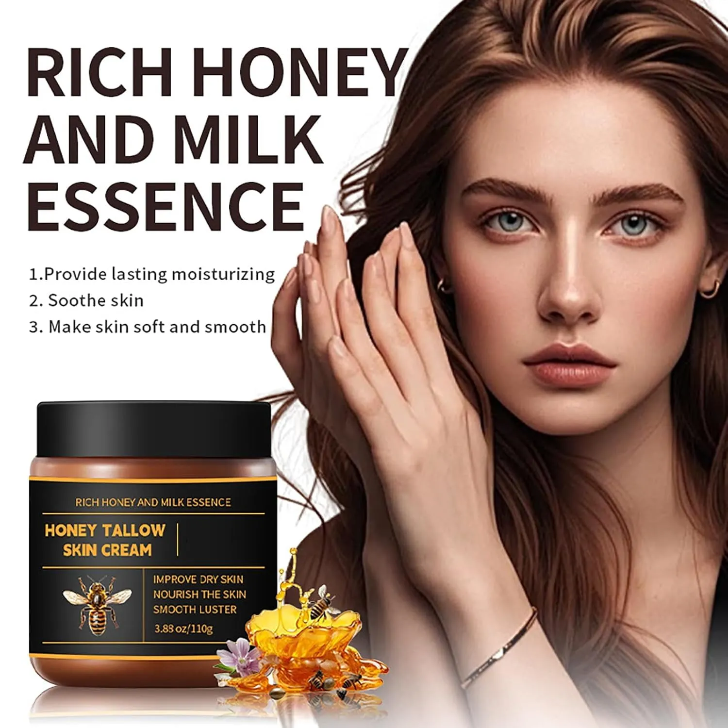 Marroomi Tallow Honey Balm, Deep Nourishing & Skin-Softening Natural Formula Maromi Tallow Honey Balm, for Lips/Face/Hands, Dry Skin Care, Deep Nourishing (1pcs, One Size)