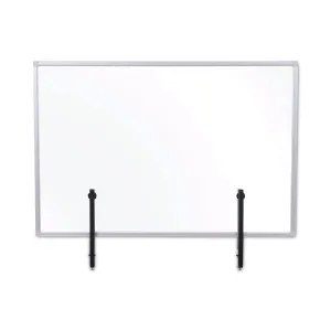 MasterVision® Protector Series Glass Aluminum Desktop Divider, 47.2 X 0.16 X 35.4, Clear