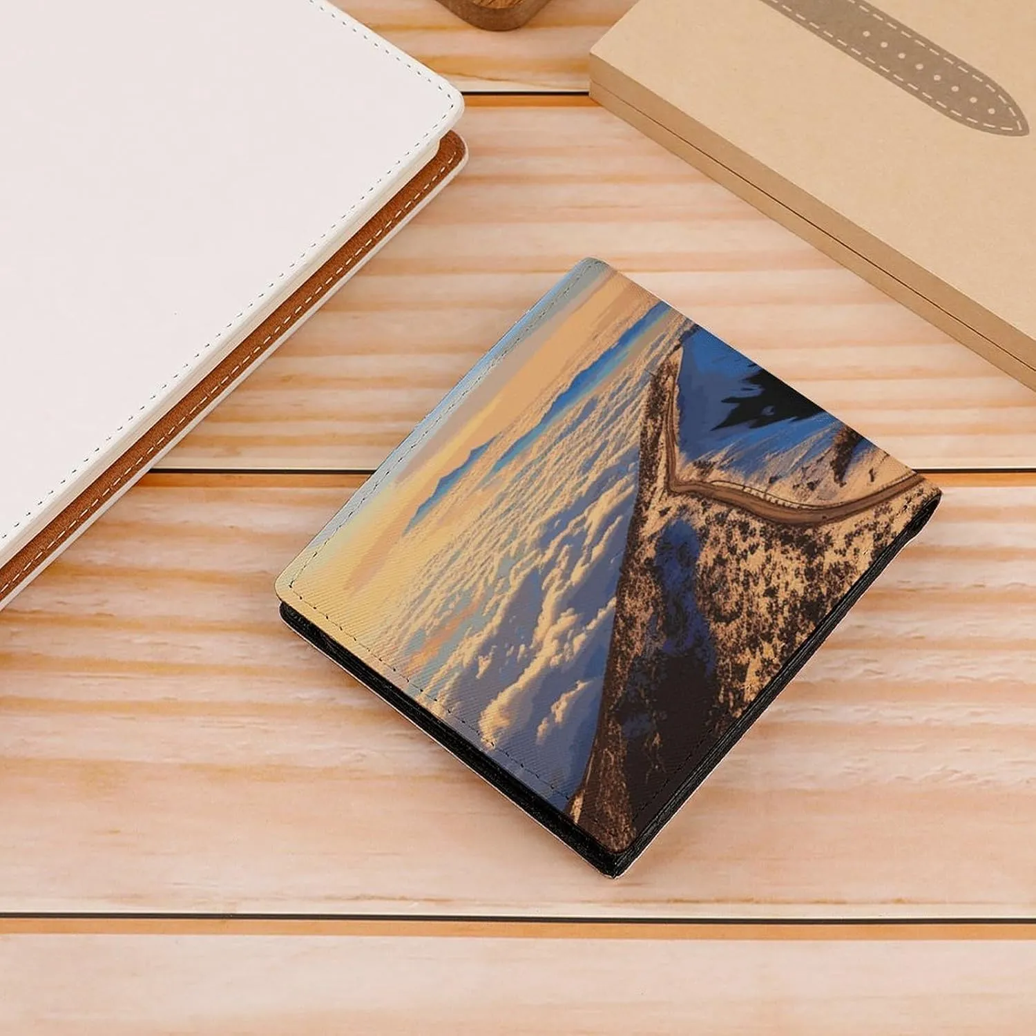 Mauna Kea Summit Sunset Wallet, Leather Bifold Wallet, Slim And Stylish PU Card Holder, Small Coin Purse