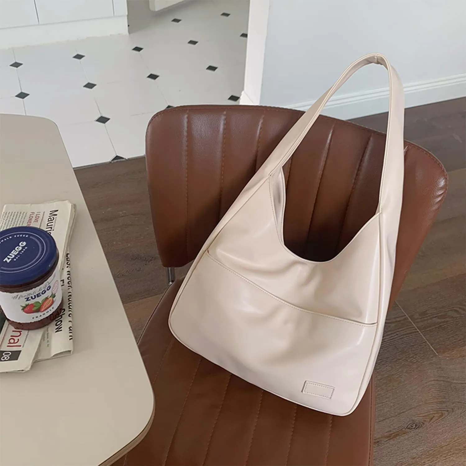 Maya Shoulder Bag, Large Capacity Leather Tote Bag for Women, Hobo Bags for School