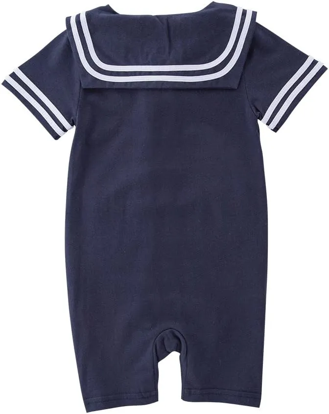 May's Baby Toddler Boys Sailor Stripe Romper Marine Navy Romper Outfit