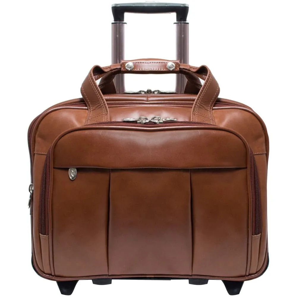 McKlein USA Damen 17" Leather Patented Detachable - Wheeled Laptop Briefcase