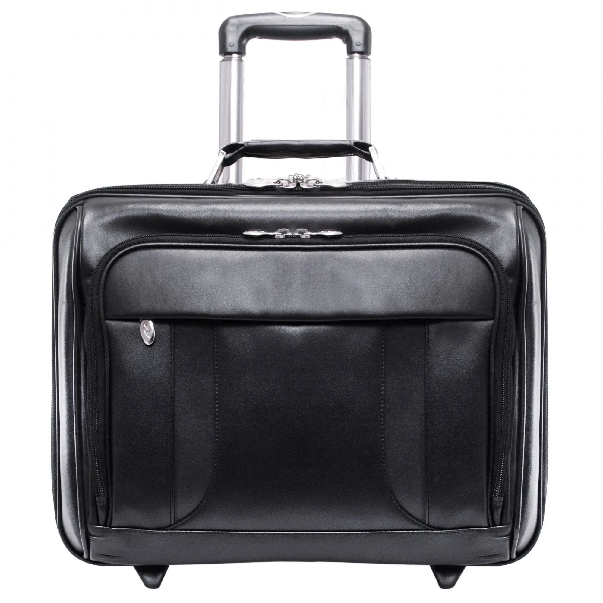 McKlein USA Lasalle 15.6" Leather Wheeled Laptop Overnight w/ Removable Briefcase