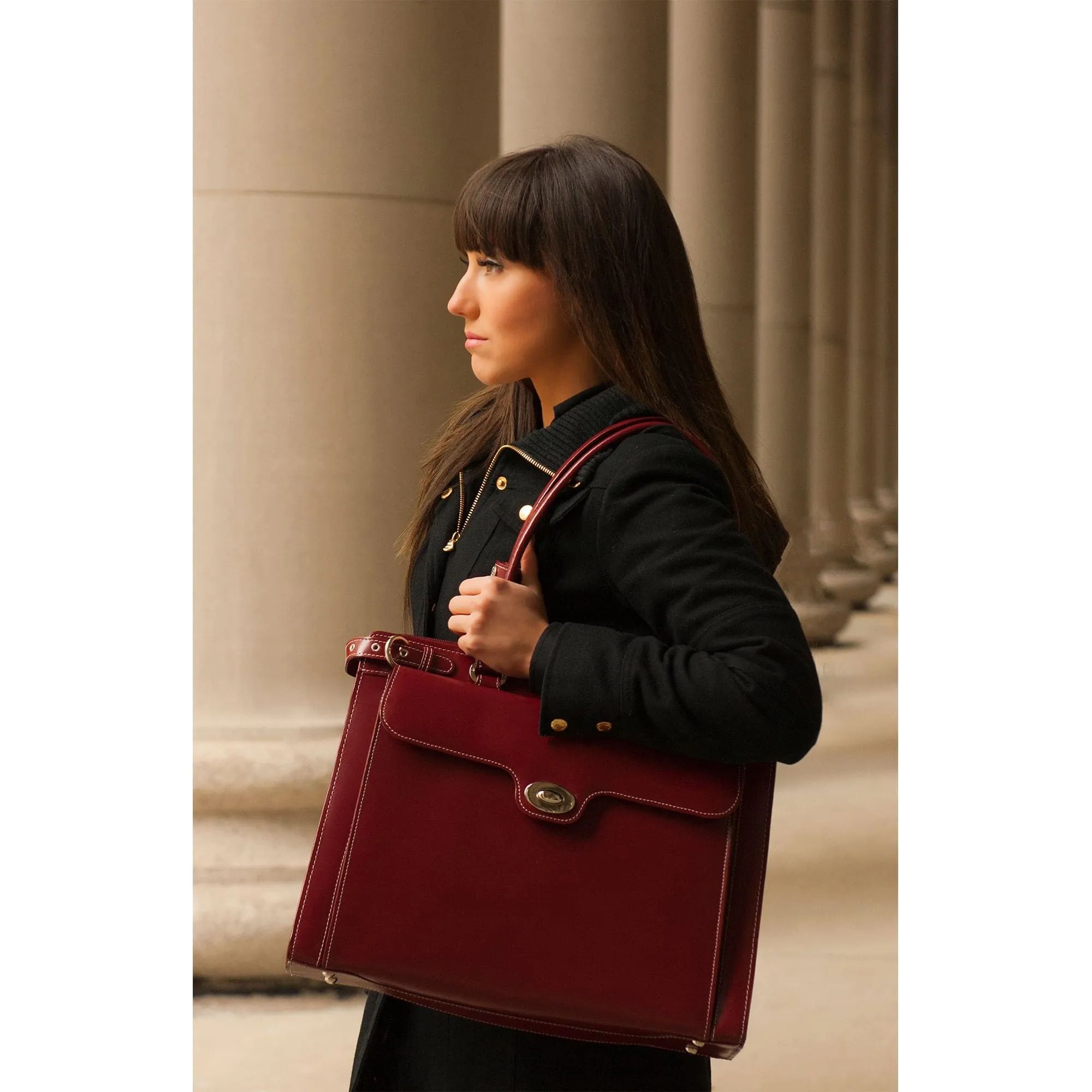 McKlein USA Winnetka 15" Leather Laptop Briefcase