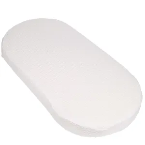 Mecc ecoh Baby Bassinet Mattress, 100% Breathable Cover, Water-Resistant Lining, Oval 33"x20"x2" Fit for Maxi-COSI Bassinet, 33"x20"