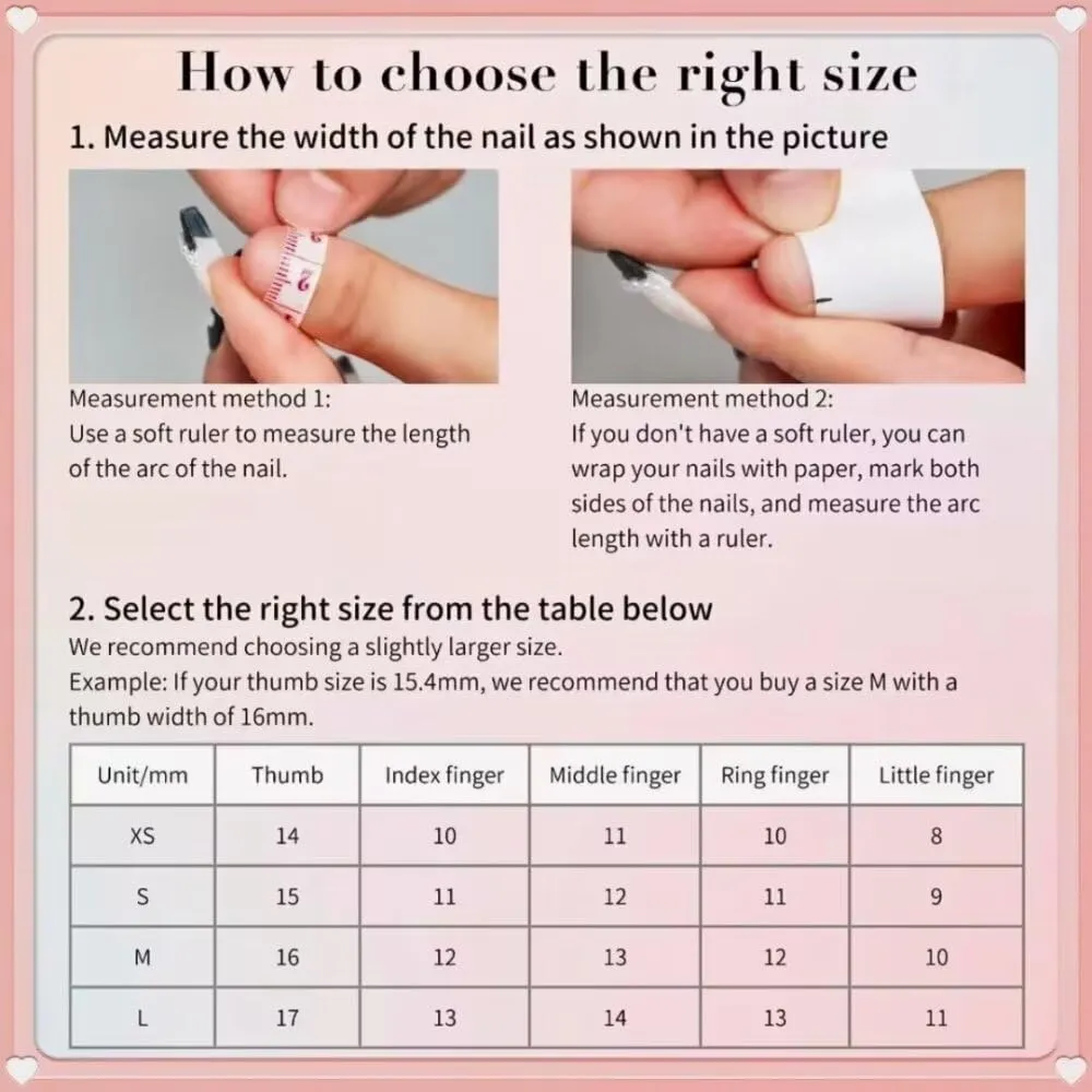 Medium - Luxury Medium Almond 3D False Nails Women Reusable ABS Material Finger Printed Nail Tip French Salon Design Artificial Fingernail-M-size